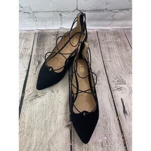MATERIAL GIRL Women's Libby Pointed Toe Ankle Strap Ballet Flats / Size: 7M